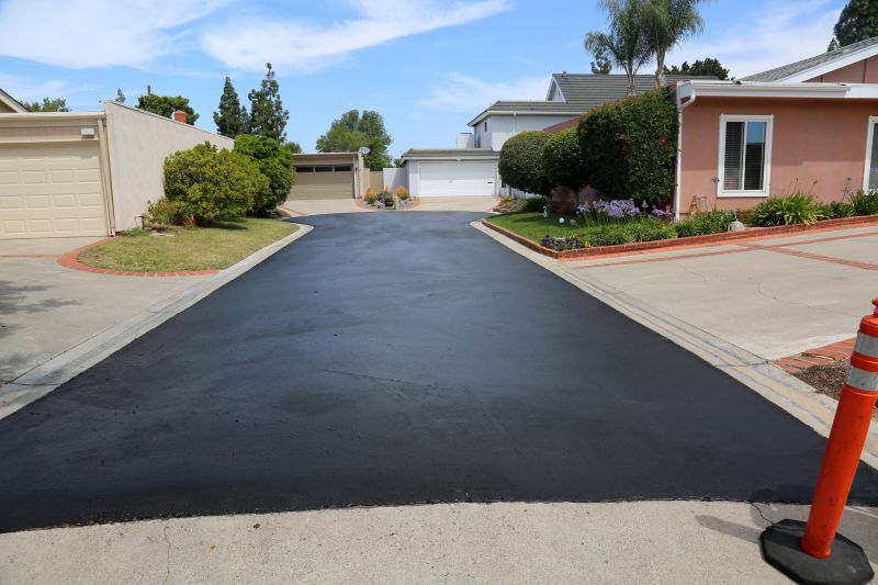 Residential Driveway with Fresh Asphalt